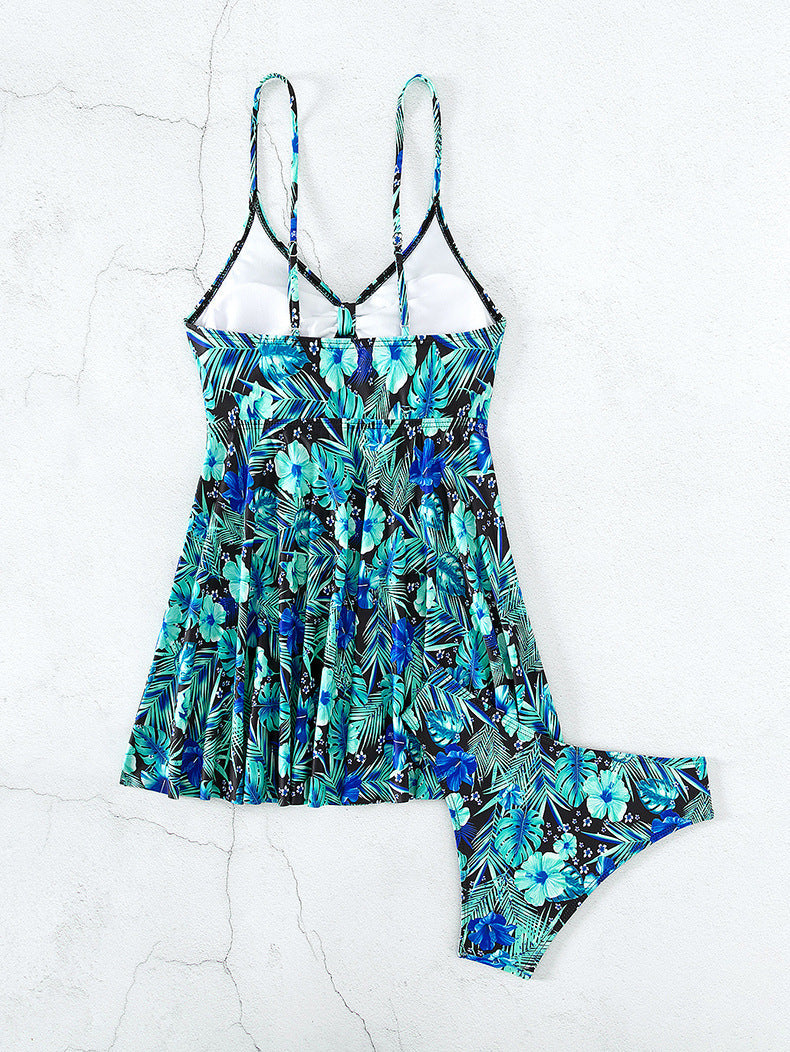 Traje de baño de dos piezas para mujer, vestido sexy con tirantes y bragas, bañador africano