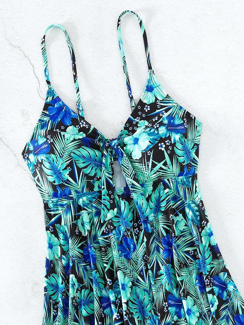 Traje de baño de dos piezas para mujer, vestido sexy con tirantes y bragas, bañador africano