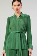 Pleated Button Down Shirt