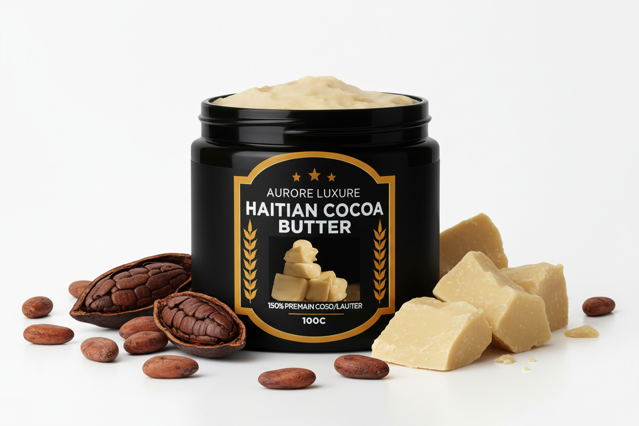 Aceite de Manteca de Cacao Haitiana Premium - 100% Orgánico | AURORE LUXURE