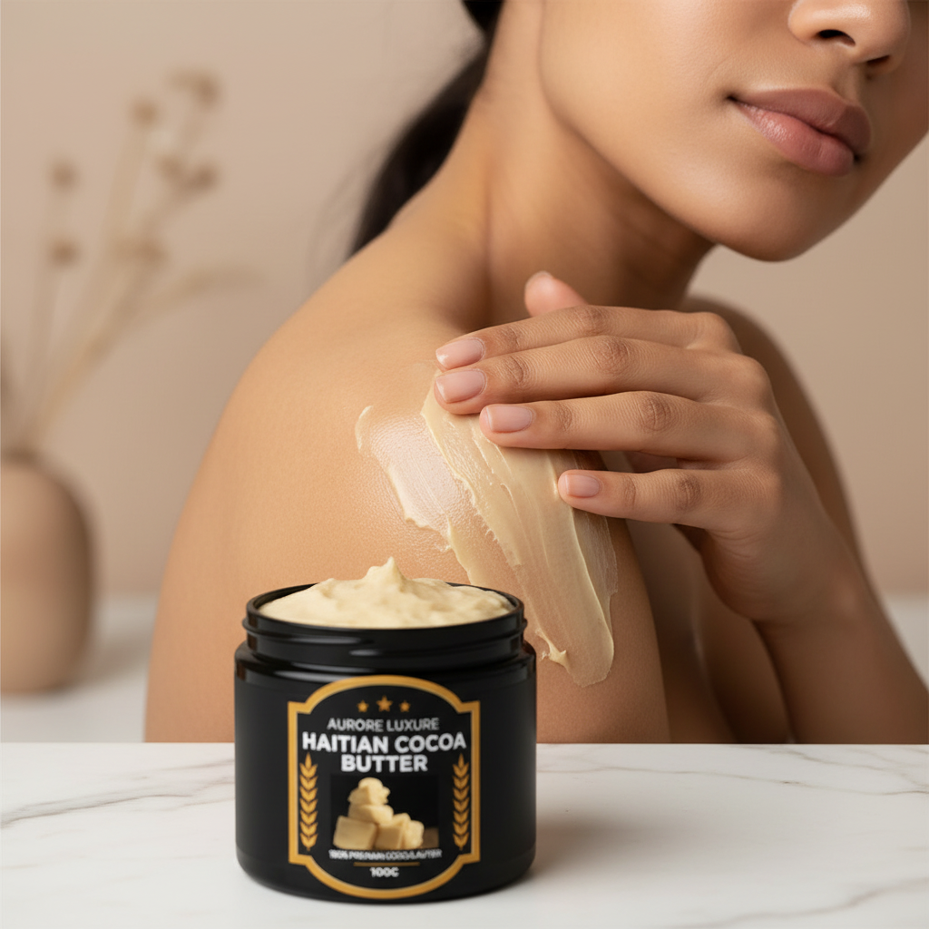 Aceite de Manteca de Cacao Haitiana Premium - 100% Orgánico | AURORE LUXURE