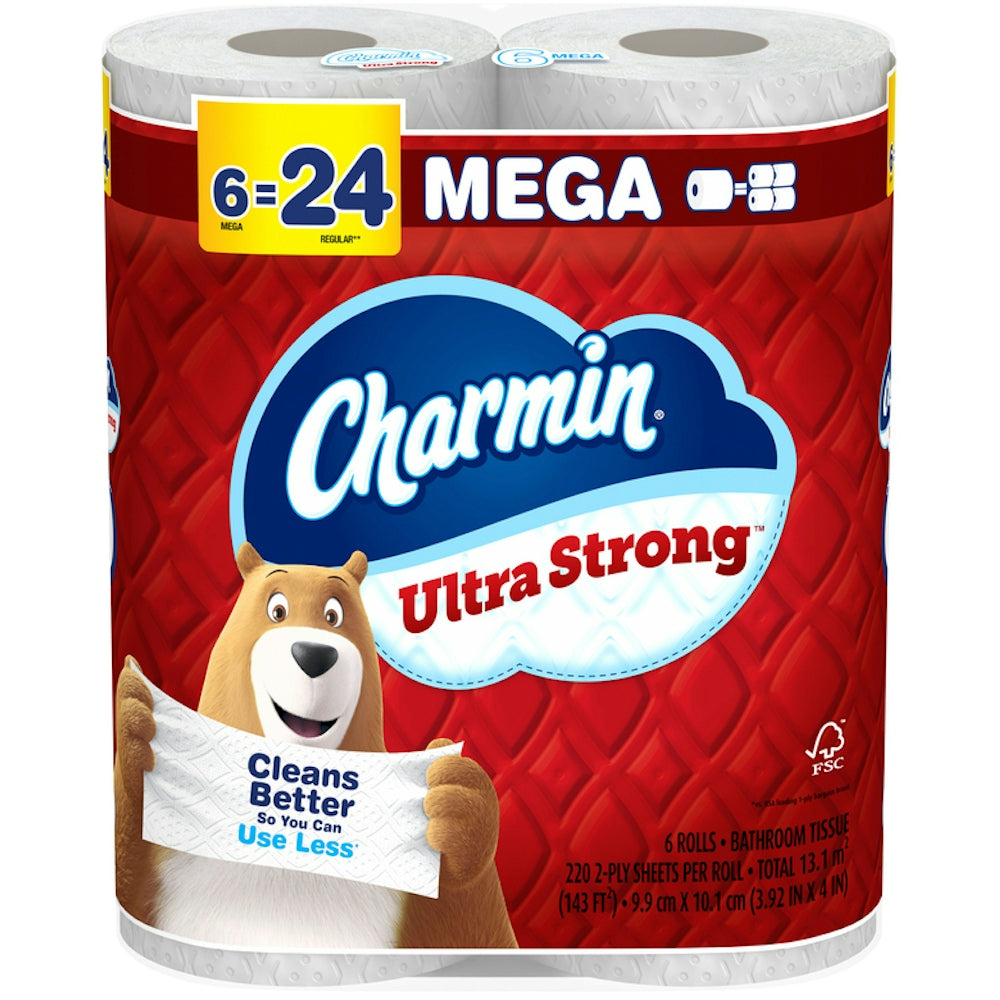 Papel higiénico Charmin Ultra Fuerte, 6 rollos mega (= 24 rollos regulares)