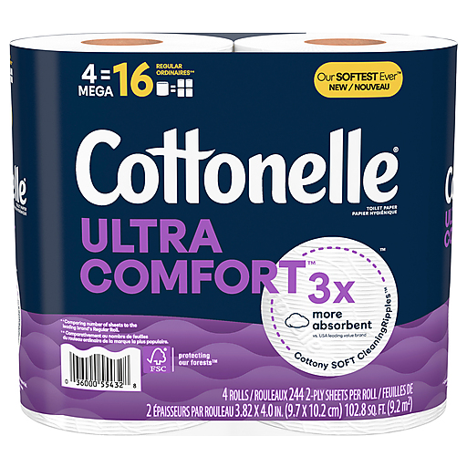 Papel higiénico Cottonelle, rollos Mega, 2 capas