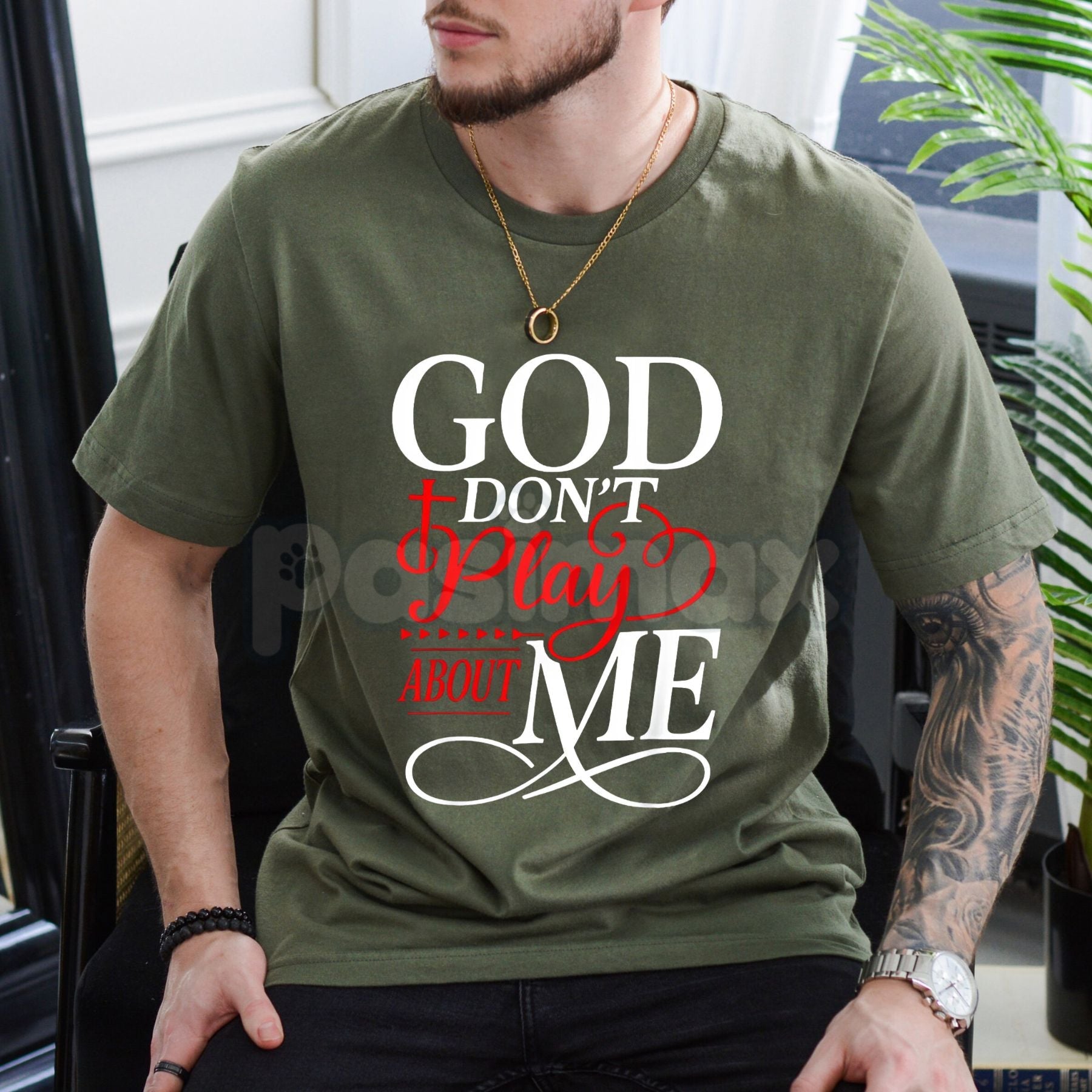 "God Don't Play About Me" Inspirational Faith T-Shirt - Christian Graphic Tee, Divine Protection Religious Top, Modern Urban Gospel Apparel, Faith-Based Gift for Believers