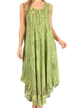 Sakkas Kara Long Draped Sleeveless Marbled Caftan Dress / Cover Up