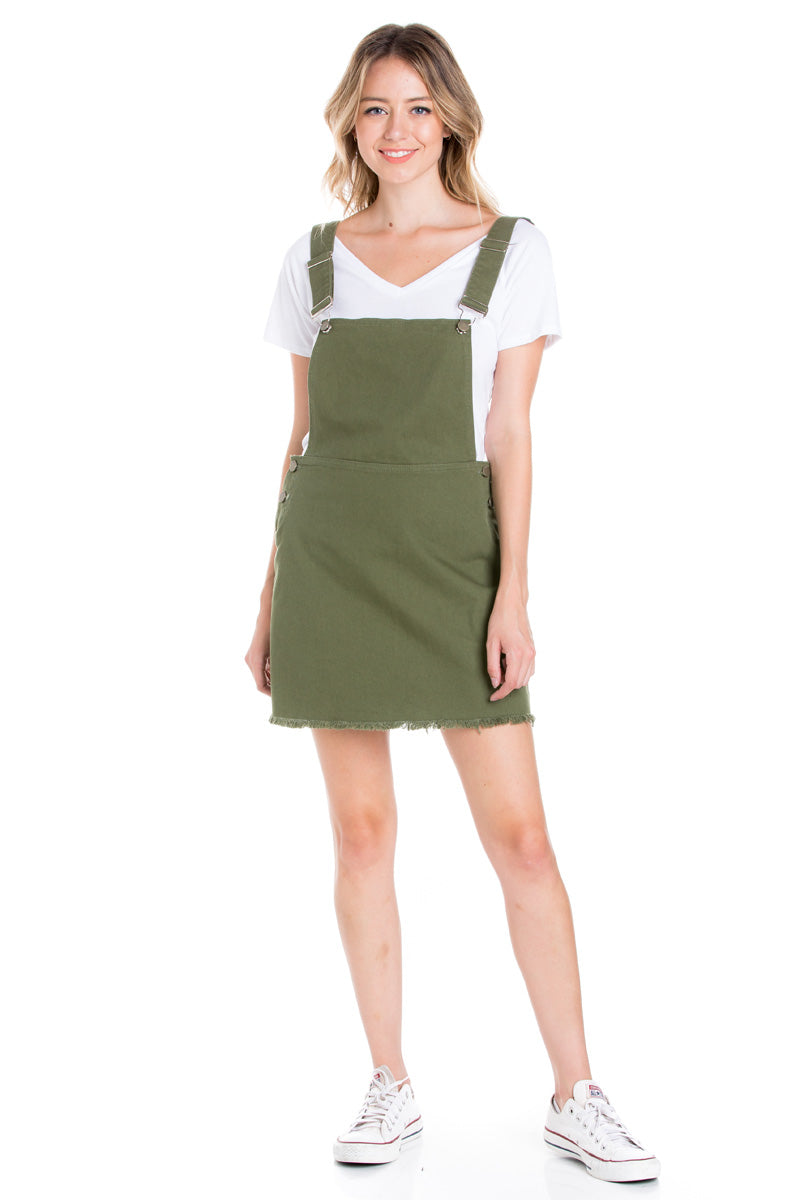 Hit The Road Jack Skirt Overalls Olive