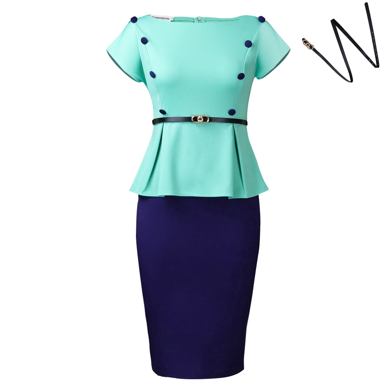 Ropa de mujer talla grande elegante vestido de tubo africano a juego de colores para oficina