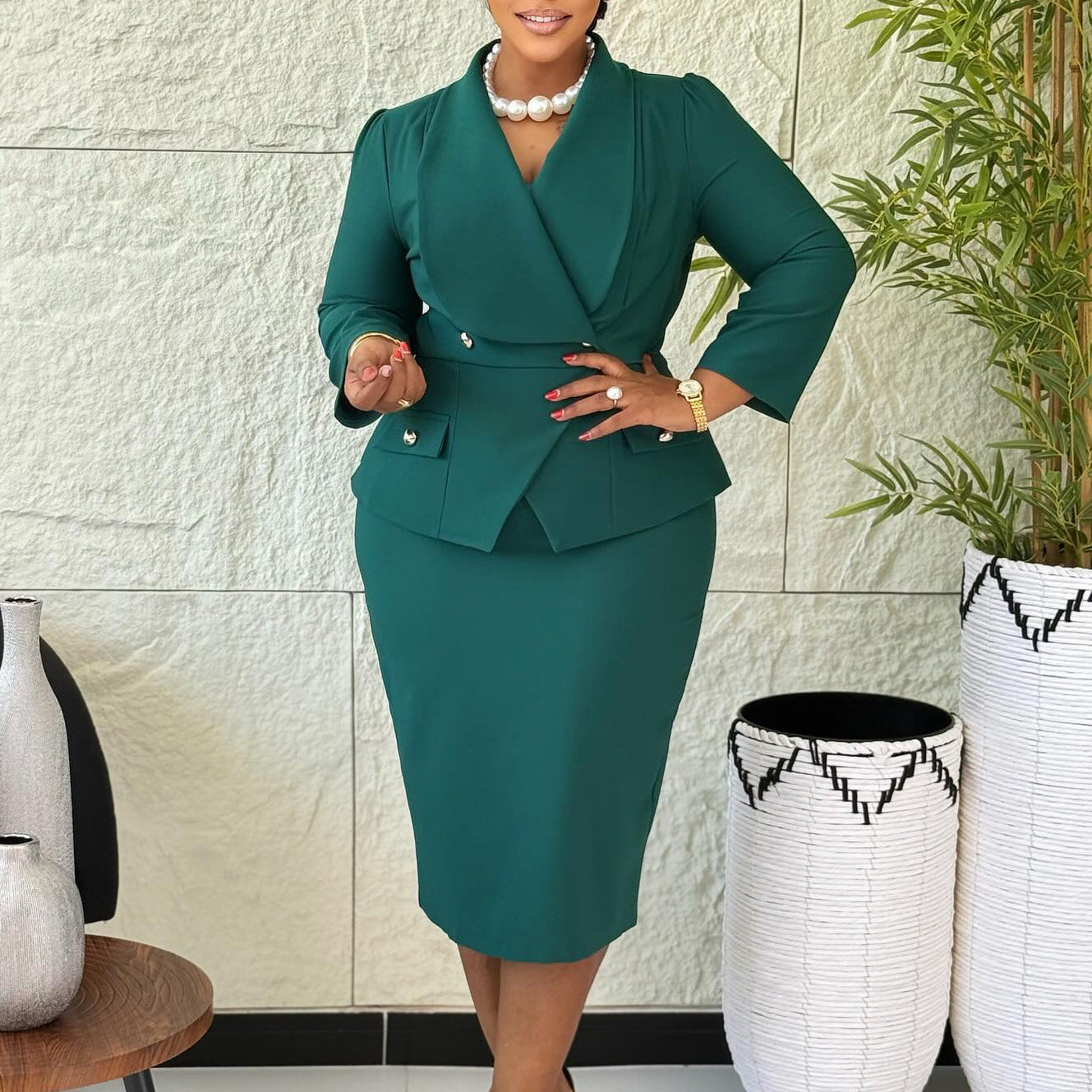 Ropa de mujer, recién llegada, ropa de mujer, elegante, a la moda, vestido africano de tubo de color liso