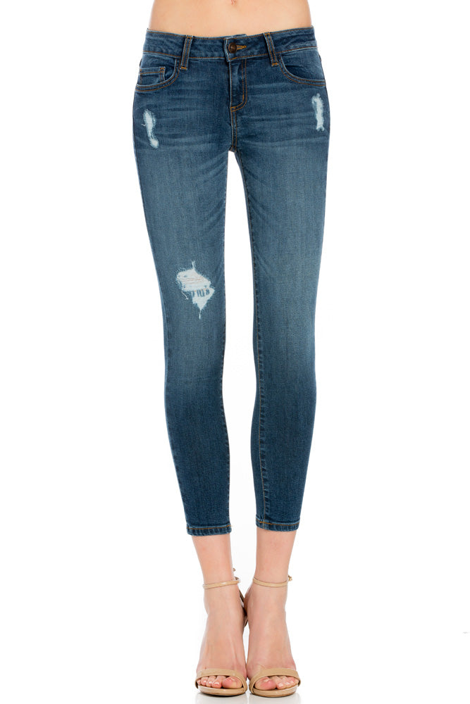 Better Than Ever Medium Wash Distressed Denim Skinny Jeans