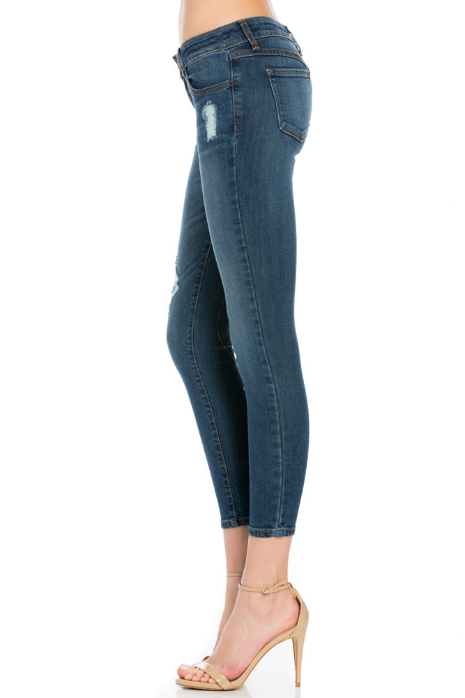 Better Than Ever Medium Wash Distressed Denim Skinny Jeans