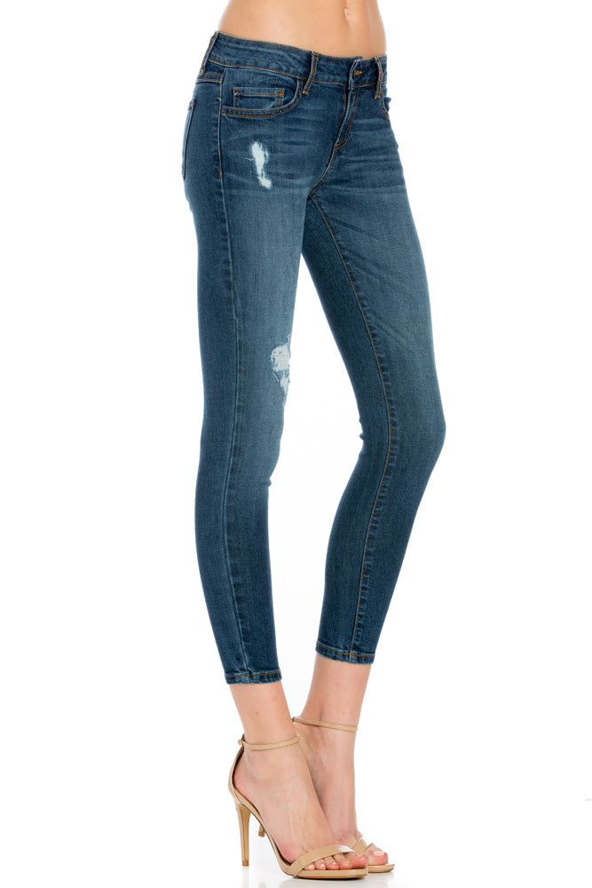 Better Than Ever Medium Wash Distressed Denim Skinny Jeans