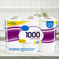 Papel higiénico de 1000 hojas por rollo, 12 rollos, similar al papel de baño Scott de 1000 hojas