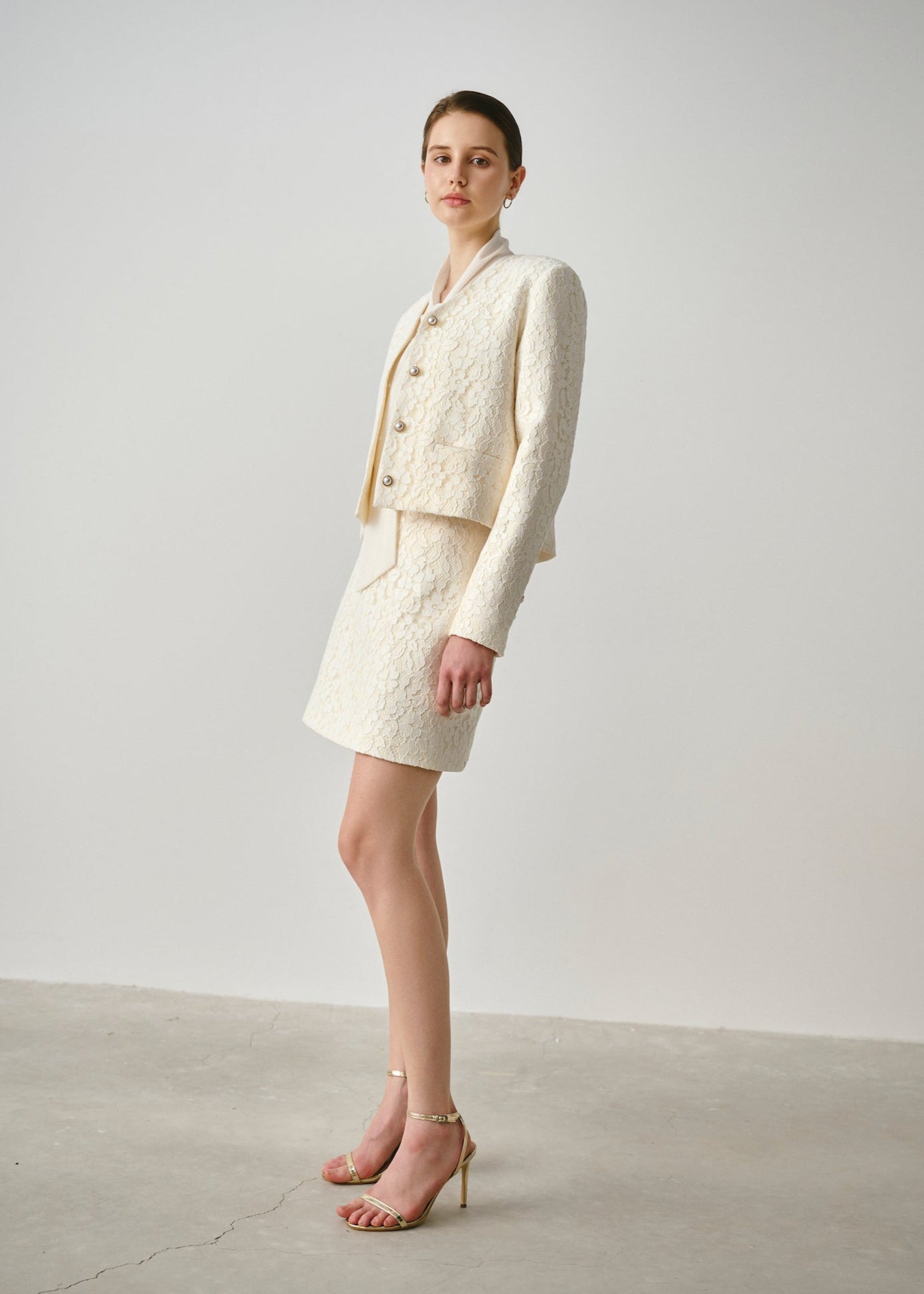 Pleated Tie-Neck Blouse