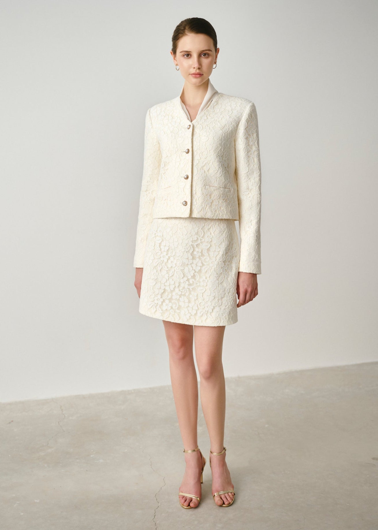 Lace Textured A-Line Mini Skirt
