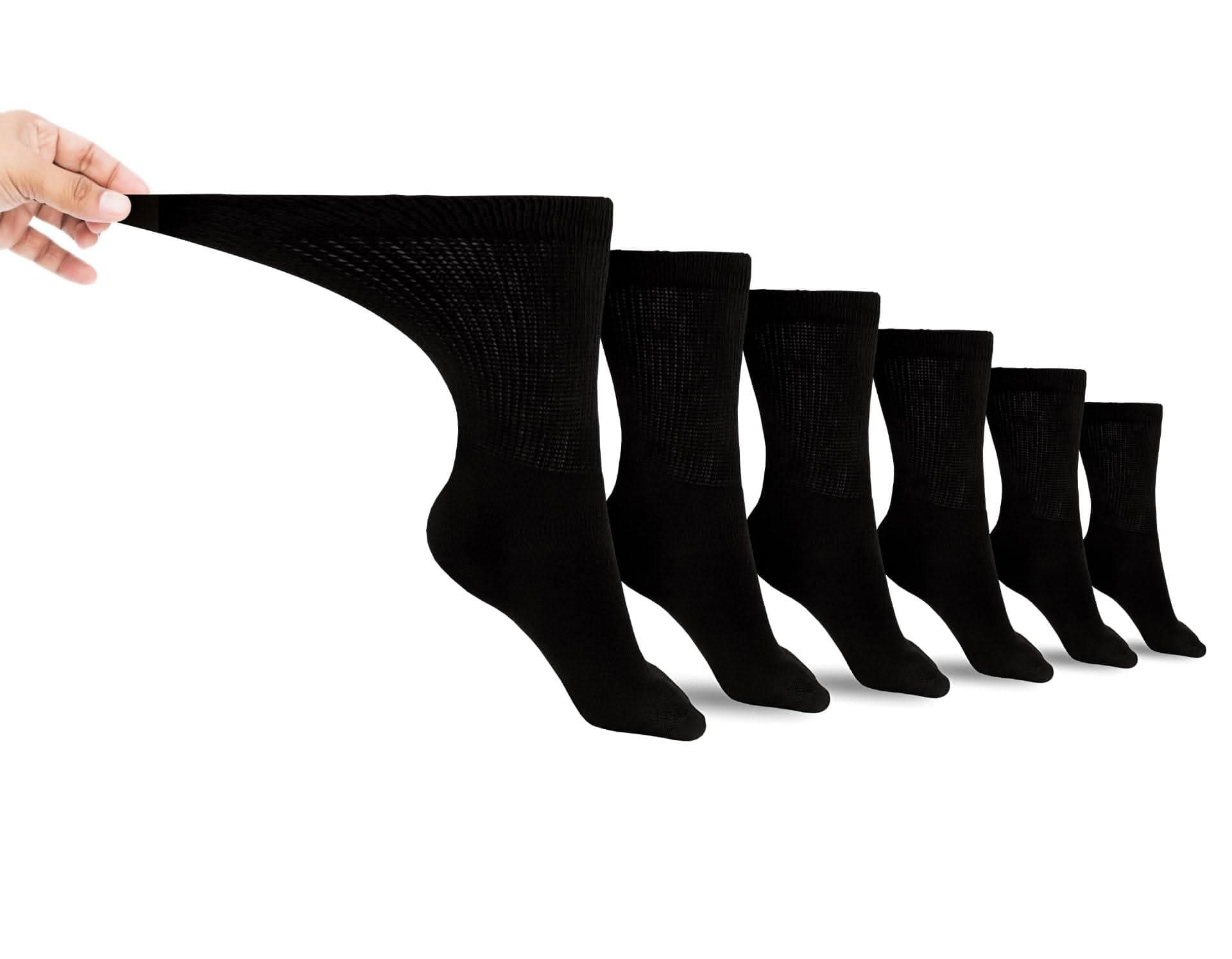 Calcetines de algodón para diabéticos, estilo tripulación, para hombre (6 pares)