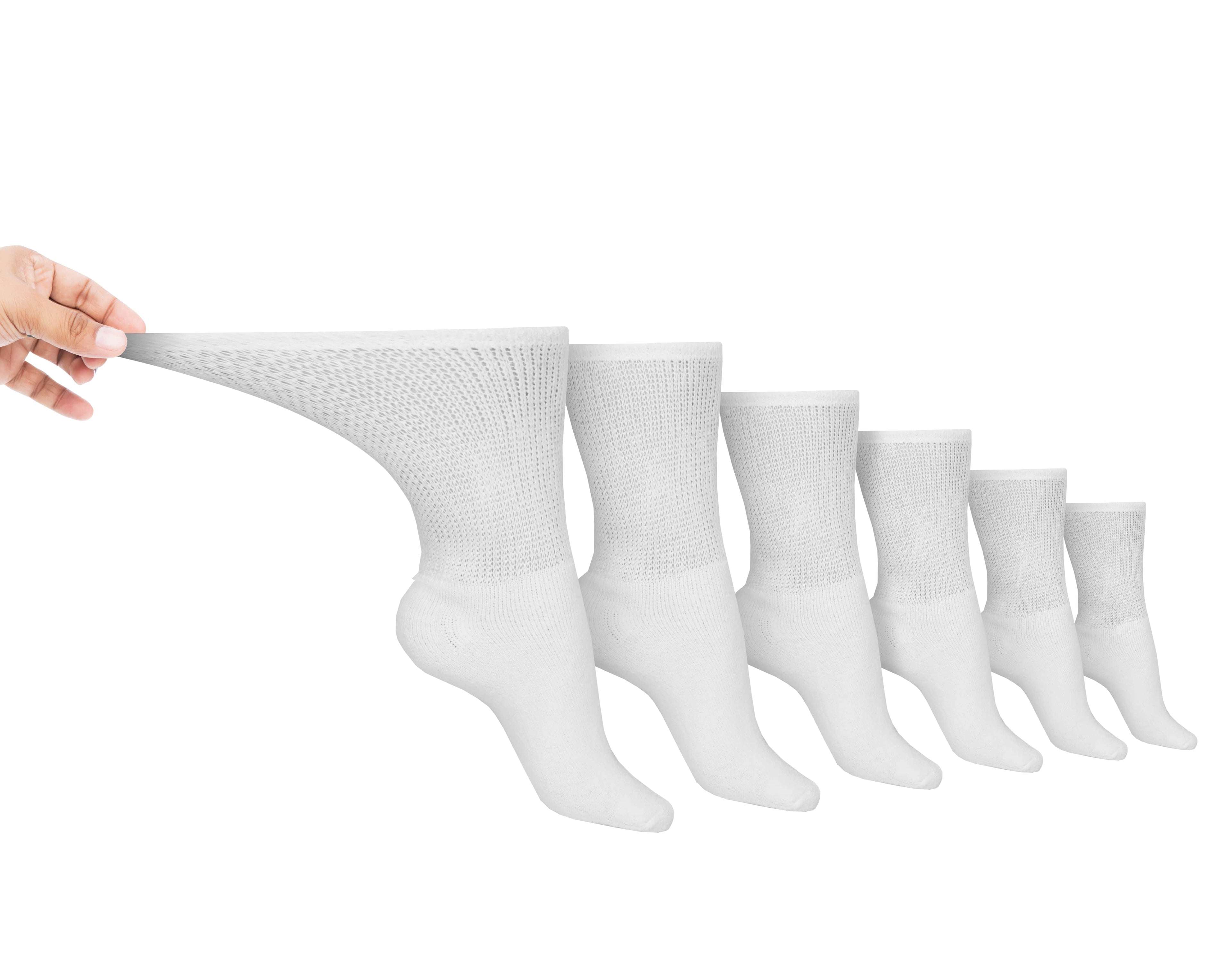 Calcetines de algodón para diabéticos, estilo tripulación, para hombre (6 pares)