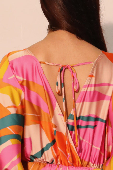 Maui Muse Satin Wide Leg Blouson Jumpsuit