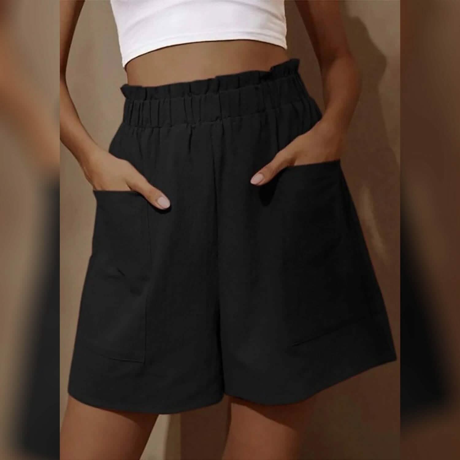 Pantalón Corto Bermuda Ancho Básico Esencial Casual/Deportivo para Mujer