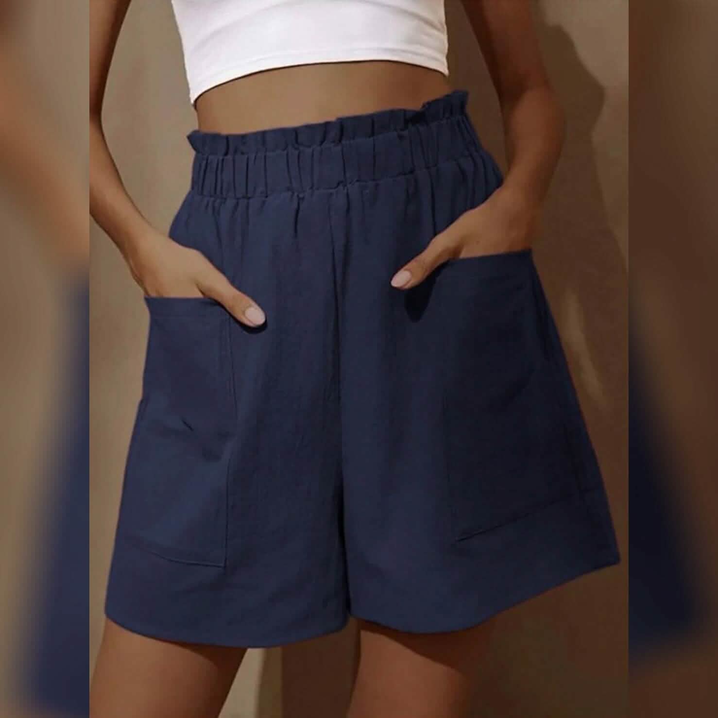 Pantalón Corto Bermuda Ancho Básico Esencial Casual/Deportivo para Mujer