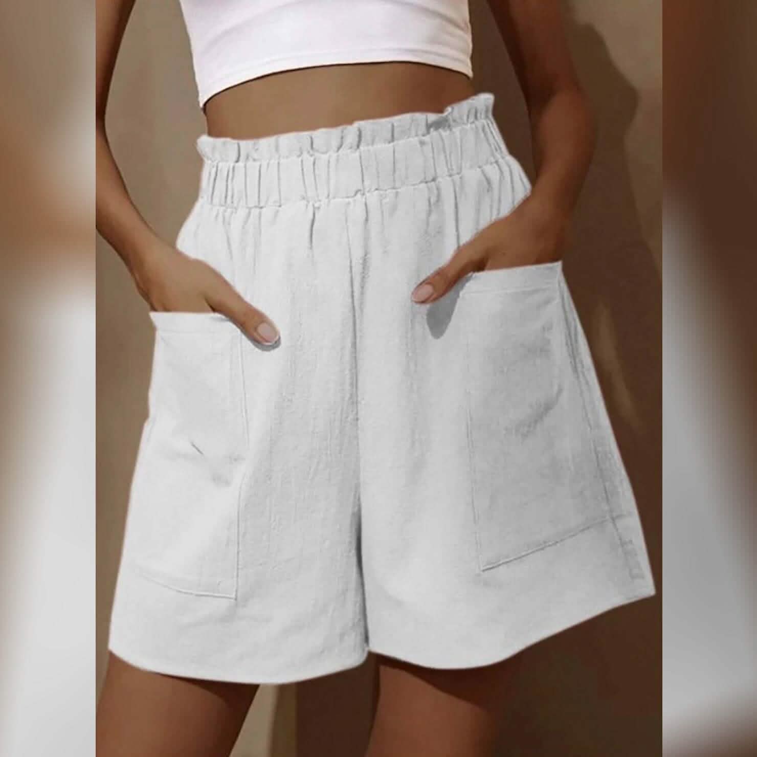 Pantalón Corto Bermuda Ancho Básico Esencial Casual/Deportivo para Mujer